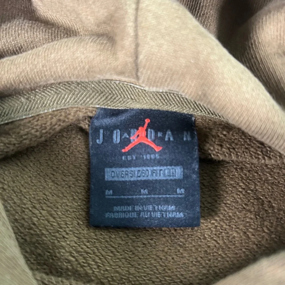 Jordan Flight Hoodie Mens Medium Oversized Fit Brown Fleece Pullover Jumpman